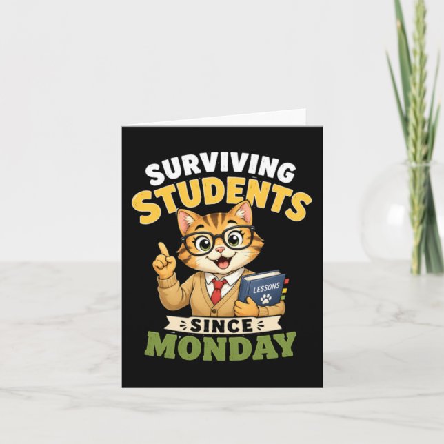 Carte Étudiants survivants depuis lundi Prof de chat drô (Devant)