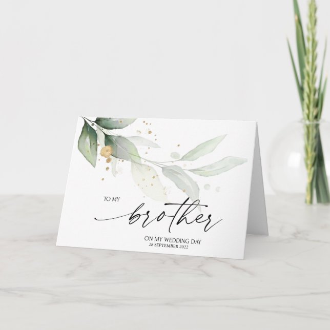 Carte Eucalyptus à frère mariage cadeau de la mariée (Devant)