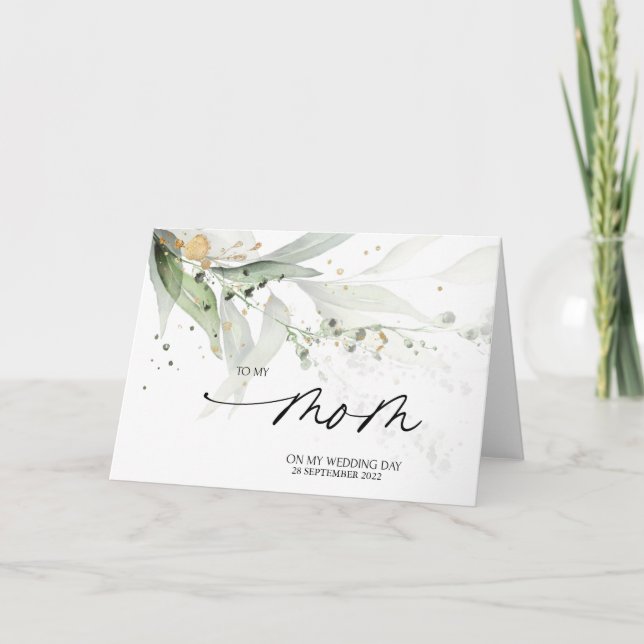 Carte Eucalyptus à ma mère Cadeau du jour du mariage de  (Devant)