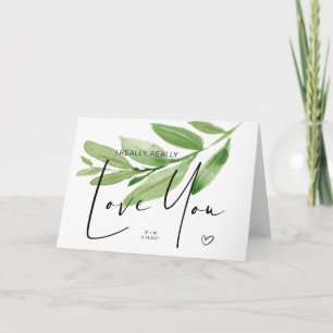 Carte Eucalyptus Anniversaire Cadeau pour mari Vous aime
