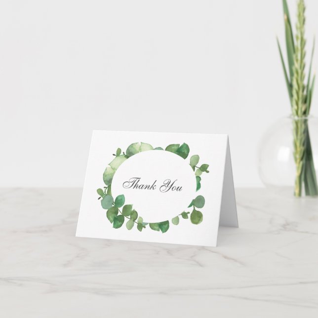 Carte Eucalyptus Boho Merci de verdure (Devant)