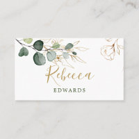 Carte Eucalyptus Feuille Golden Floral Place