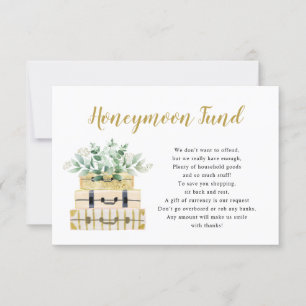 Carte Eucalyptus Greenery Luggage Honeymoon Fund