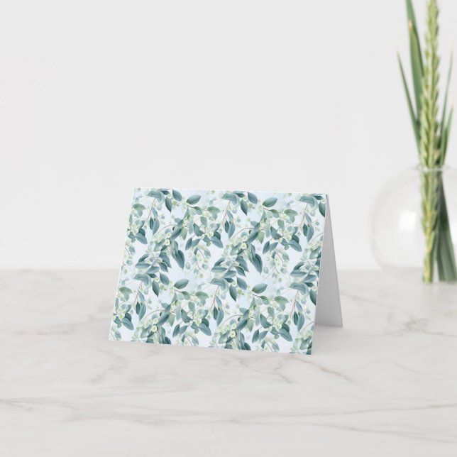 Carte Eucalyptus Vert Sage Doux Aquarelle (Devant)