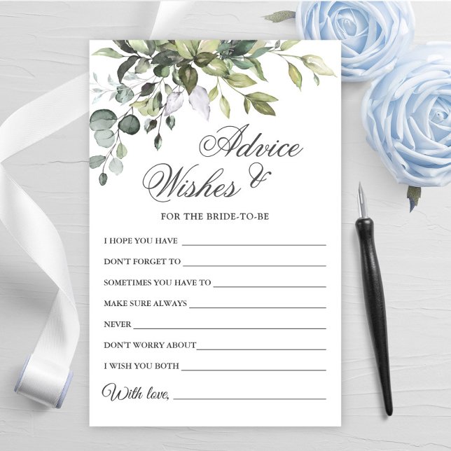 Carte Eucalyptus Watercolor Wings & Advice Card (Créateur téléchargé)