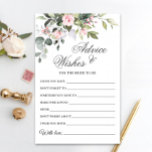 Carte Eucalyptus Watercolor Wings & Advice Card<br><div class="desc">Carte Eucalyptus Aquarelle Voeux & Conseils. Personnalisez avec la mariée le nom et la date de la douche. Pour plus de personnalisation,  cliquez sur le lien "customiser plus loin". Si vous avez besoin d'aide,  contactez-moi s'il vous plaît.</div>