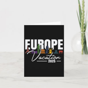Carte Europe 2025 Vacances en famille Souvenir Voyage ét