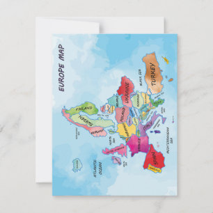 Carte Europe Carte aquarelle carte plat