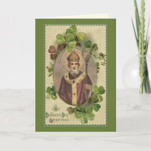 Carte Évêque Shamrocks Prayer Irish de St Patrick