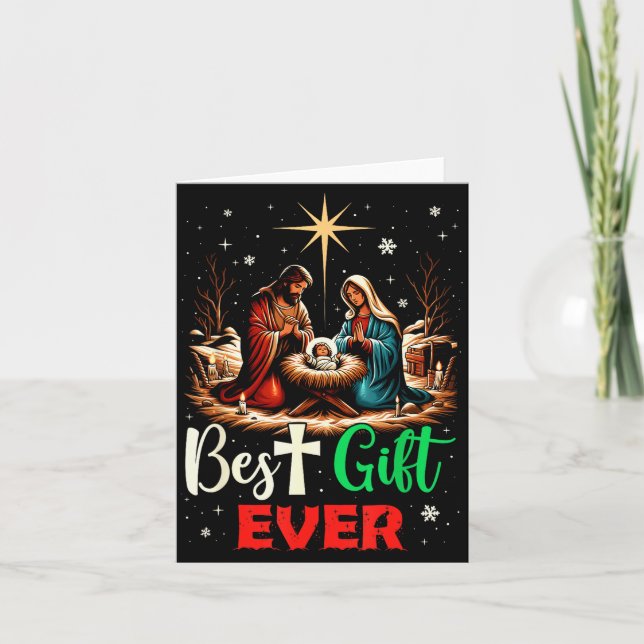 Carte Ever Christmas Cool Jesus Nativity Scene Christian (Devant)