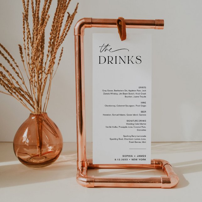 Carte EVERLEIGH Mariage Drink Menu 4x9.25 (Créateur téléchargé)
