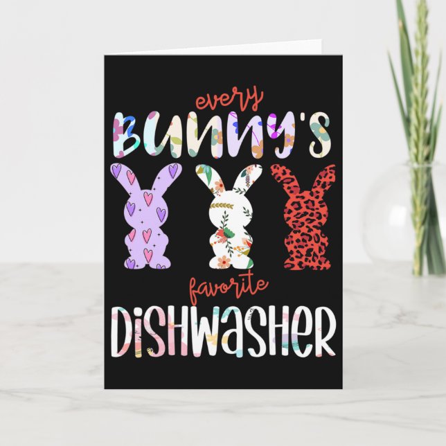 Carte Every Bunny’s Favorite Dishwasher Easter Rabbit _1 (Devant)