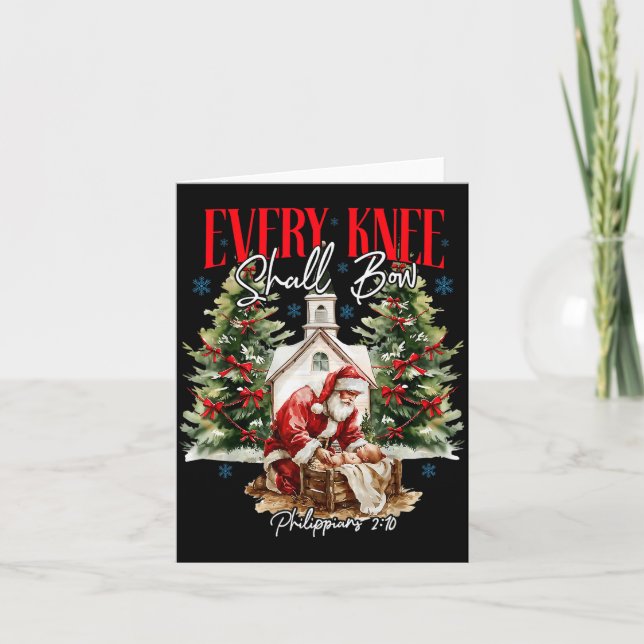 Carte Every Knee Shall Bow Christian Jesus Merry Christm (Devant)