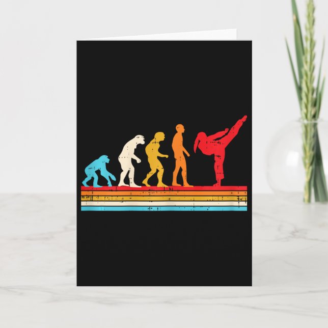 Carte Évolution de karaté taekwondo fille queue de cheva (Devant)
