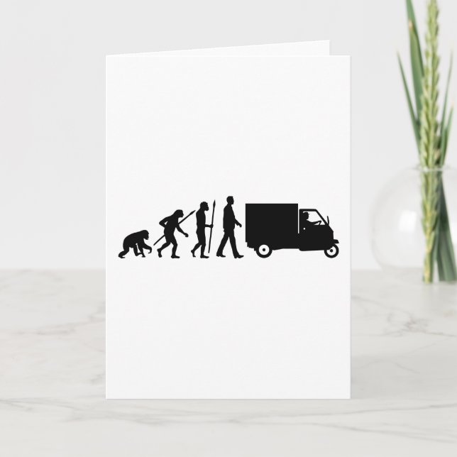 Carte Evolution of man Piaggio Ape mini transporter (Devant)