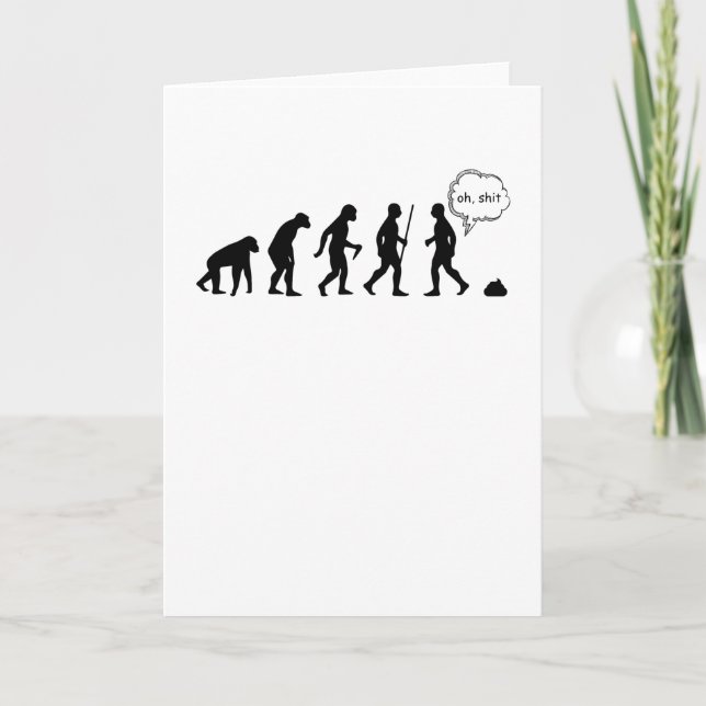 Carte Evolution Stop Following Me Funny Saying (Devant)