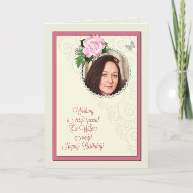Carte Ex-femme, ajouter une photo, anniversaire (Devant)