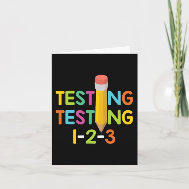Carte Examen d'enseignant de jour Test 1-2-3  (Devant)