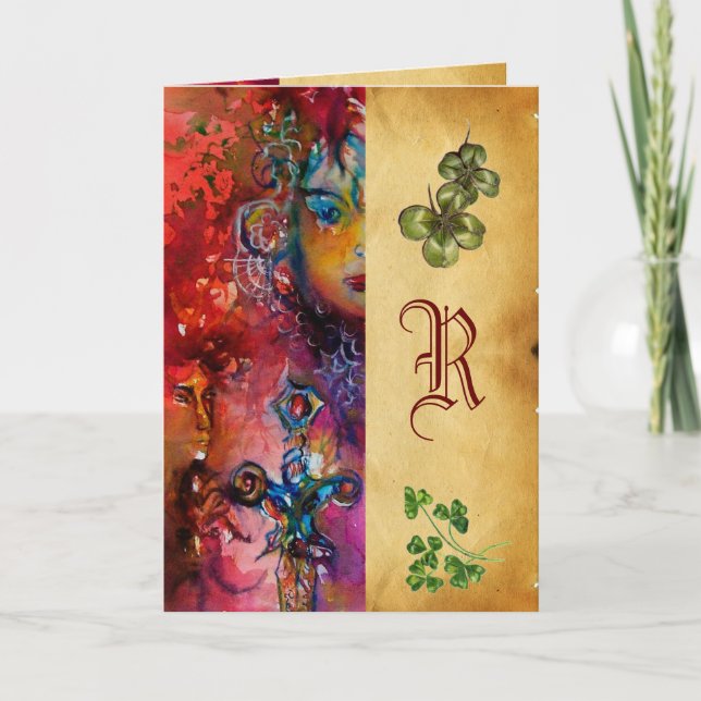 Carte EXCALIBUR Monogramme Parchemin Saint-Patrick (Devant)