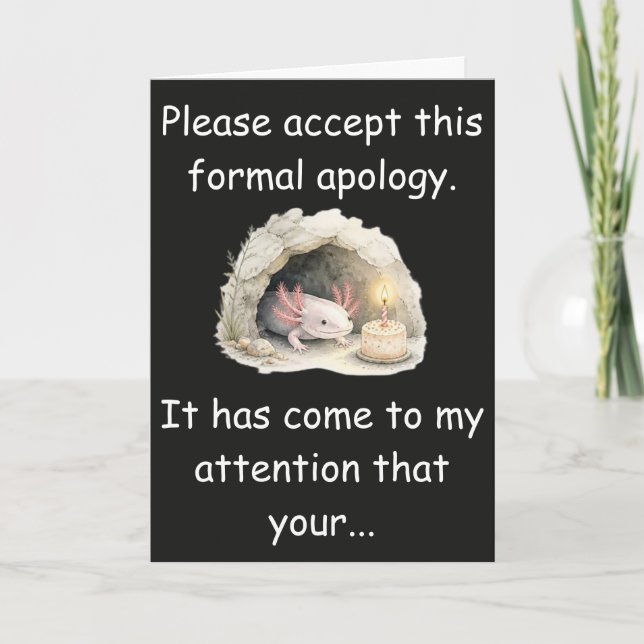 Carte Excuse de retard d'anniversaire de la grotte de la (Devant)