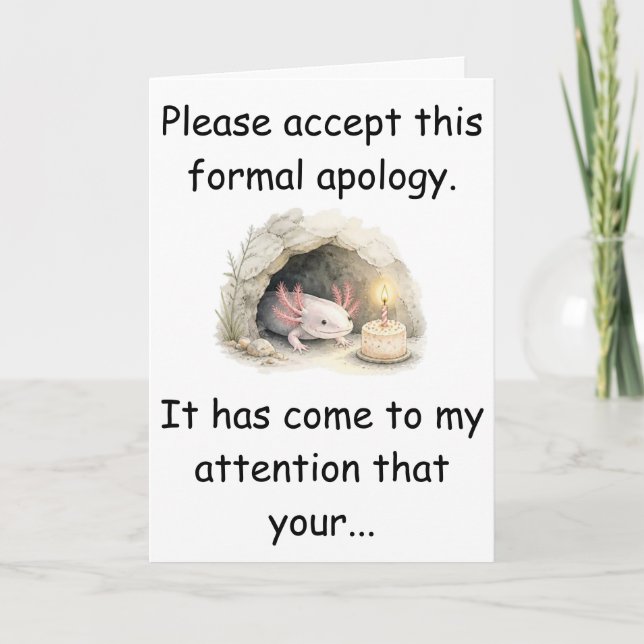 Carte Excuse de retard pour anniversaire de la Cave Sala (Devant)