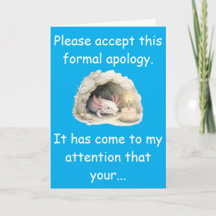 Carte Excuse de retard pour anniversaire de la part d'un