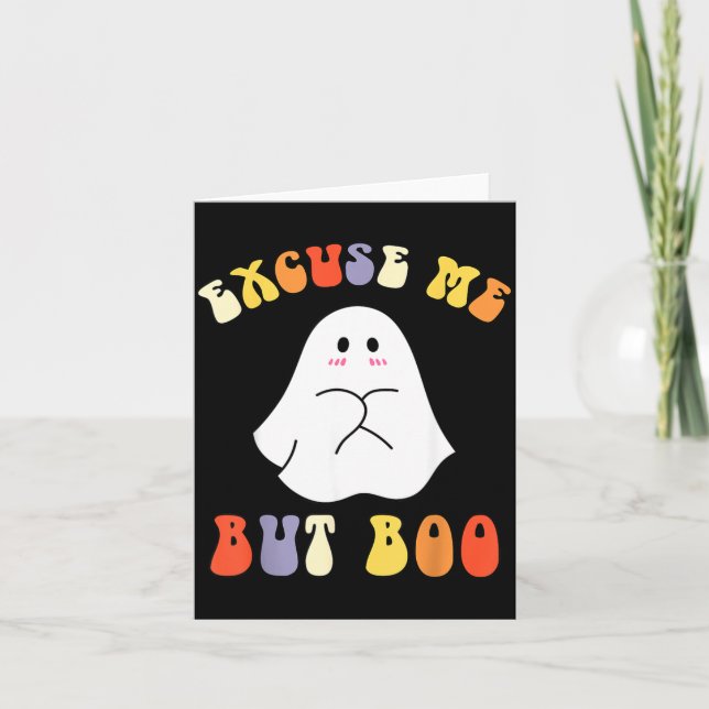 Carte Excuse Mais Chouette Drôle Halloween Mignon Fantôm (Devant)