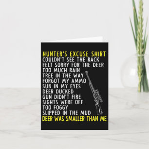 Carte Excuses de chasseur amusant - Chasse de saison - P