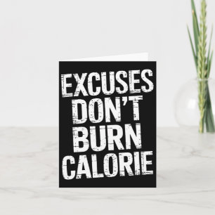 Carte Excuses Ne pas brûler de calories