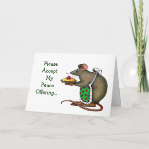 Carte Excuses : Offre de paix : Mme Rat ou souris, tarte