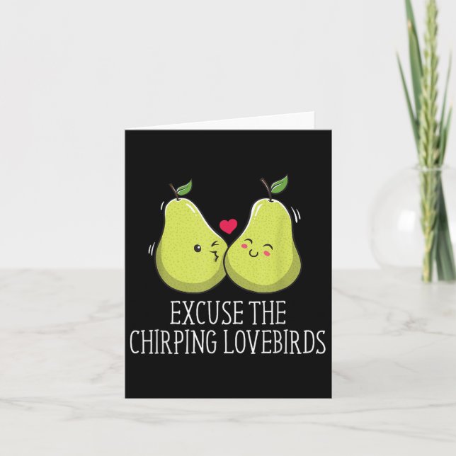Carte Excusez-moi Chirping Lovebirds Mariage Lune de mie (Devant)