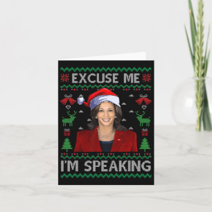 Carte Excusez-moi Je parle mal Noël Kamala Harri