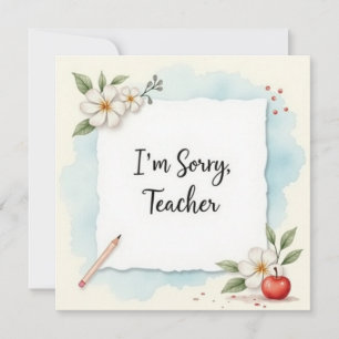 Carte Excusez-moi professeur Message de salutation