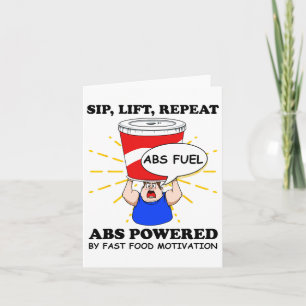 Carte Exercice Amusant Abs Fast Food Gym entraînement Bo