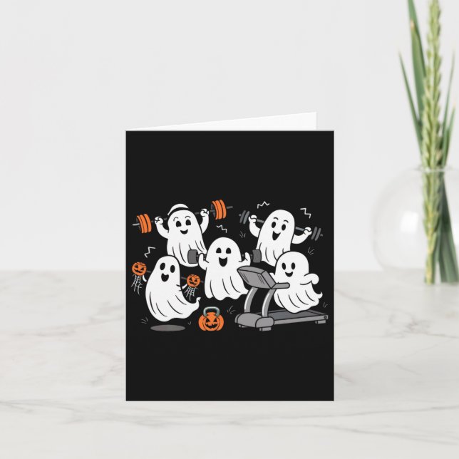 Carte Exercice Ghost Gym Halloween Shirt Fitness Weig (Devant)