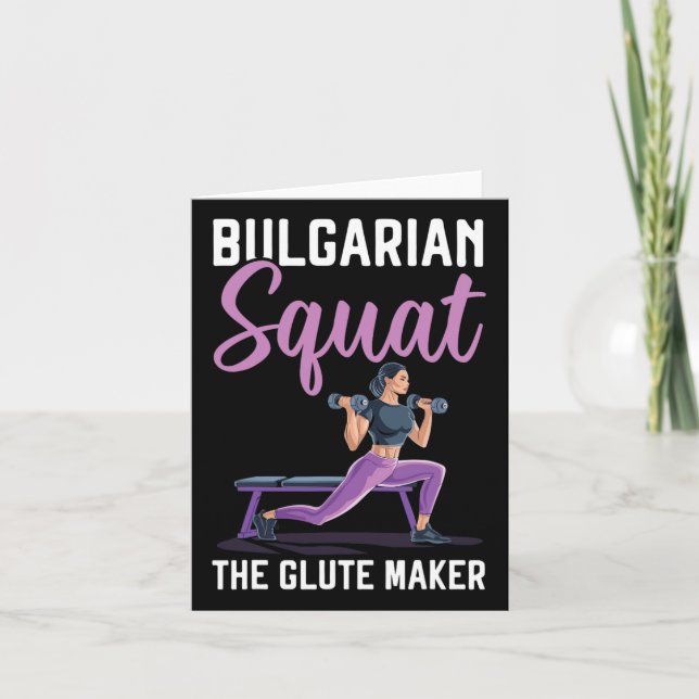 Carte Exercice Squat Bulgare Bodybuilding Fitness Work (Devant)