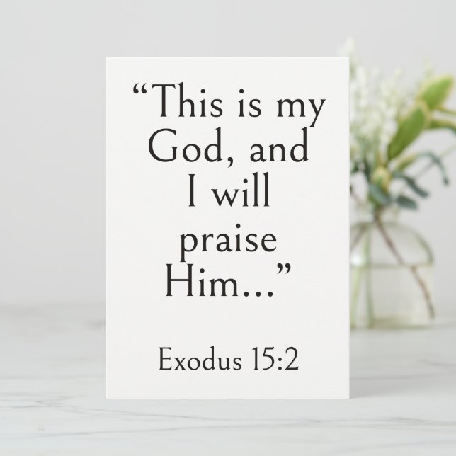 Carte Exode 15:2 Verset biblique, Écriture encourageante (Debout devant)