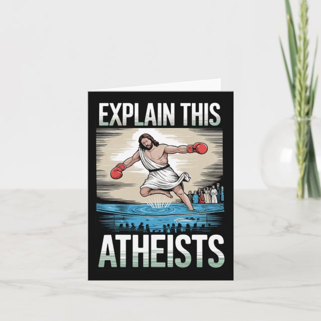 Carte Expliquez-moi ce Jésus athées Gants de boxe (Devant)