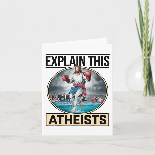 Carte Expliquez-moi ce Jésus athées Gants de boxe (Devant)