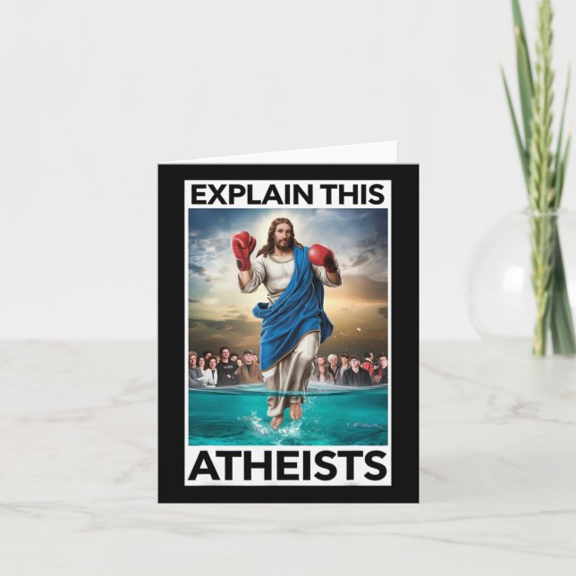 Carte Expliquez-moi ce Jésus athées Gants de boxe (Devant)