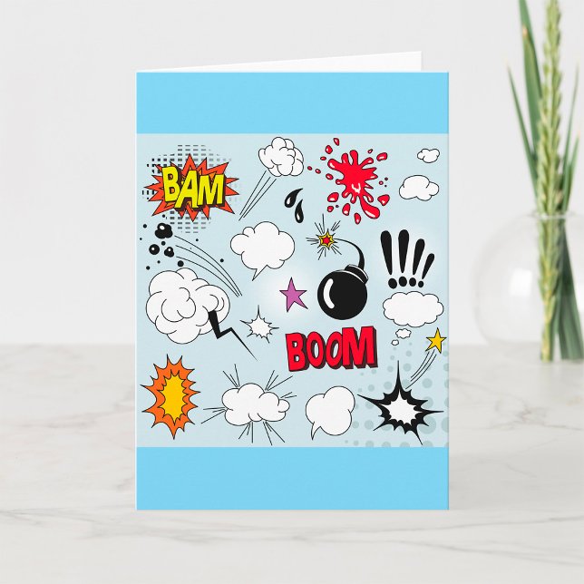 Carte Explosion de bande dessinée rétro Pop Art (Créateur téléchargé)