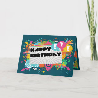 Carte Explosion de joyeux anniversaire