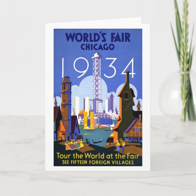 Carte Exposition universelle vintage Chicago 1934 (Devant)