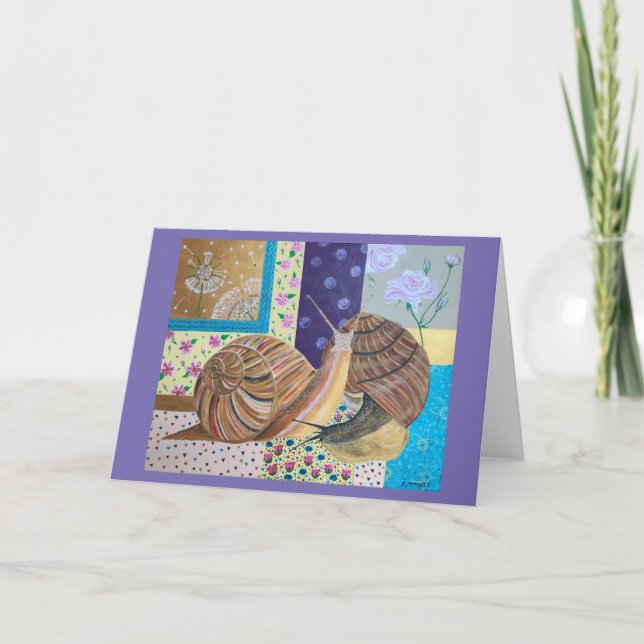 Carte Extravagant Love snail design (Devant)