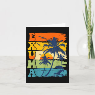 Carte Exuma Bahamas Retro Palm Tree Beach Vacatio été