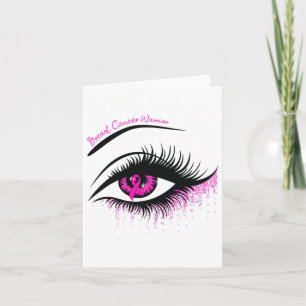 Carte Eyes Pink Ribbon Warrier Cancer du sein Sensibilis
