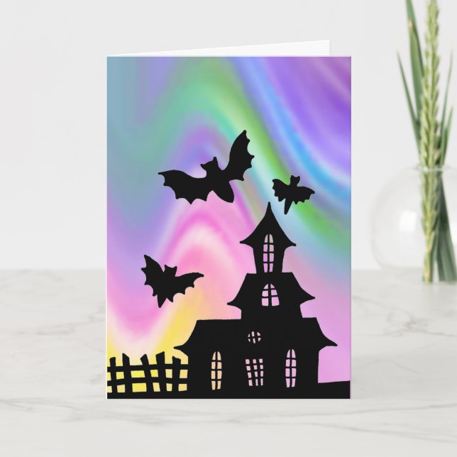 Carte EZ Doodle leçon d'art Halloween Haunween House Car (Devant)