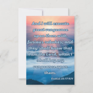 Carte Ezekiel 25:17 KJV Bible Verse Pic Greeting Card