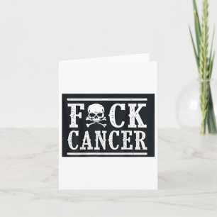 Carte F Cancer Crâne et os croisés Skeleton Breast Canc