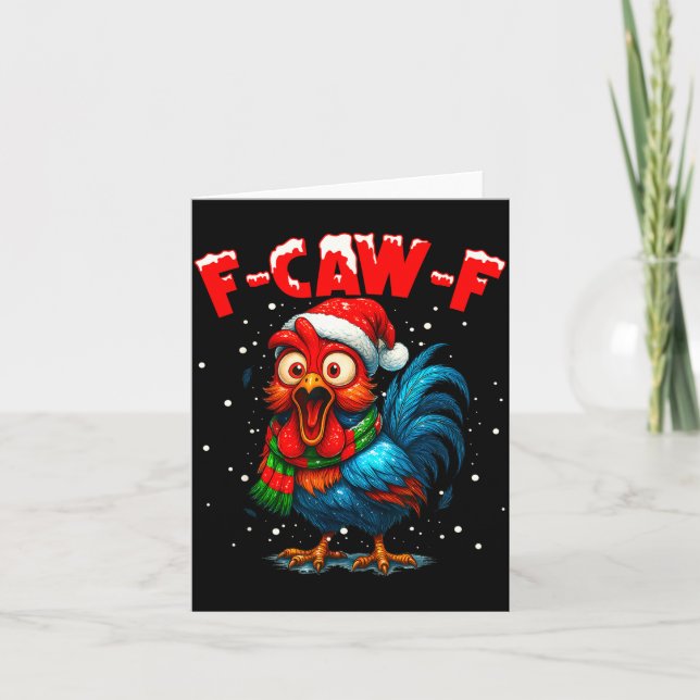 Carte F-caw-f Chicken Fcawf Rooster Coffee Christmas Fca (Devant)